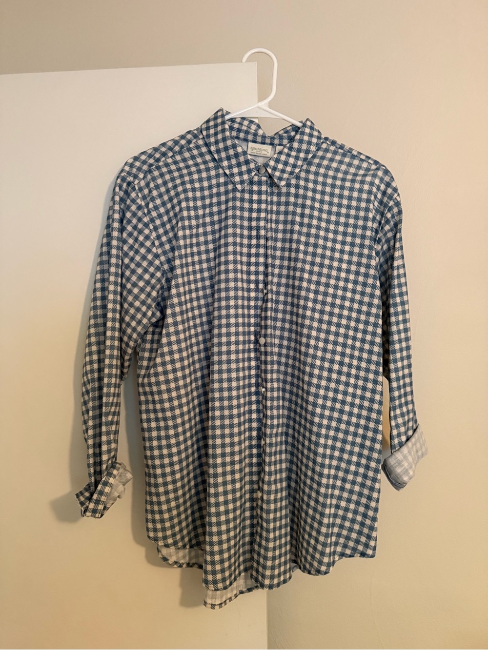 Spartina 449 Blue and White Gingham Button-Down Shirt